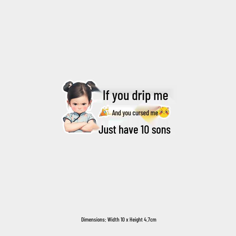Warning: Splash Me, I ll Curse You with 10 Sons - Humorous Reflective Car Sticker