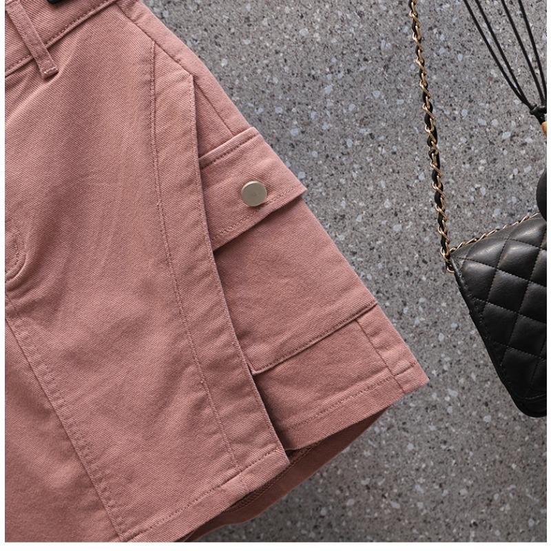 DIMANAF Nadměrná velikost 2025 Dámské šortky Kalhoty Letní Volné Džínové šortky Základní Harémové Kalhoty s vysokým pasem Elastický pas