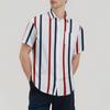Striped Color Blocking Print - Men's Casual Short Sleeved Shirt