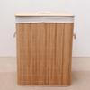 Foldable Bamboo Laundry Basket with Lid 60l Capacity Storage Bin for Home Efficient Clothes Organizer 40x30x50cm Space Saving