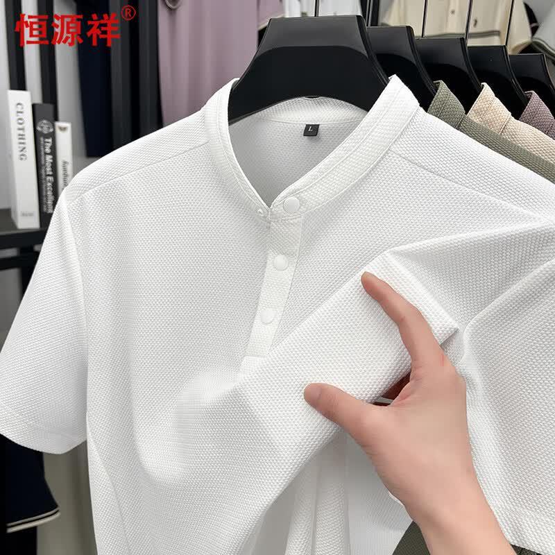 

Hengyuanxiang Men s Solid Short Sleeve Polo Shirt 2XL