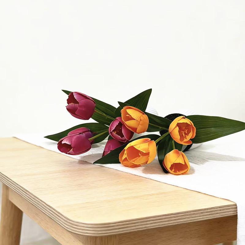 Tulip Artificial Plant Decor With Plastic And Silk For Wedding Photography And Home Interior