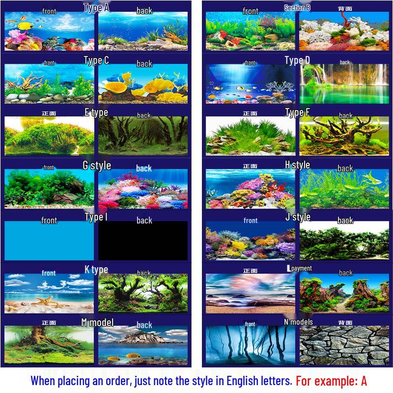 3D Double-Sided HD Aquarium Wallpaper & Fish Tank Background Sticker