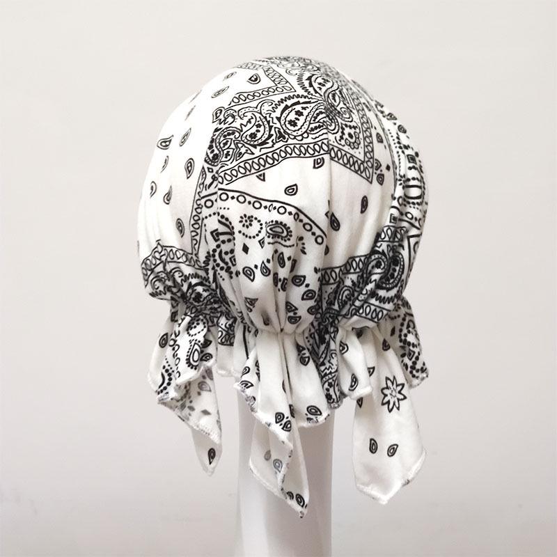 White Pirate Tricorne Bandana Chemotherapy Cap - Thin, Breathable, Adult Headwrap