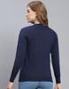 Monte Carlo Navy Solid Round Neck Sweater