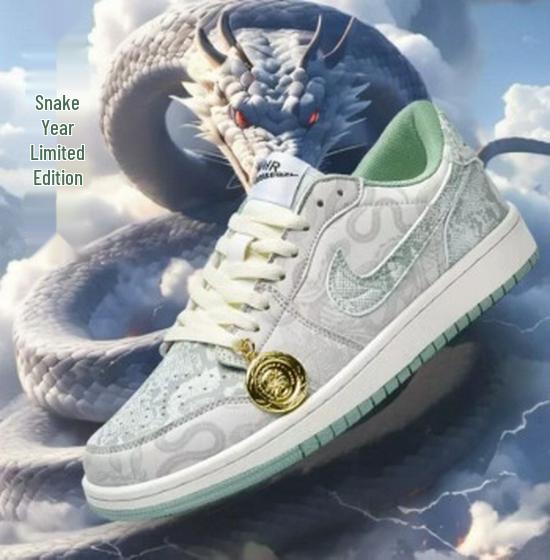 

Dragon Head Low-Top AJ1 Blue Sneakers - Genuine Men s and Women s Skate Shoes for Spring 45