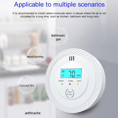 1-5Pcs CO Alarm Sensor with LEDs Carbon Monoxide Alarm Detector Battery Powered Smoke Carbon Monoxide Detector Alarm for Home