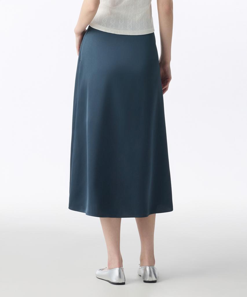 Musinsa Standard Woman Women'S Satin Long Skirt [Blue Grey]