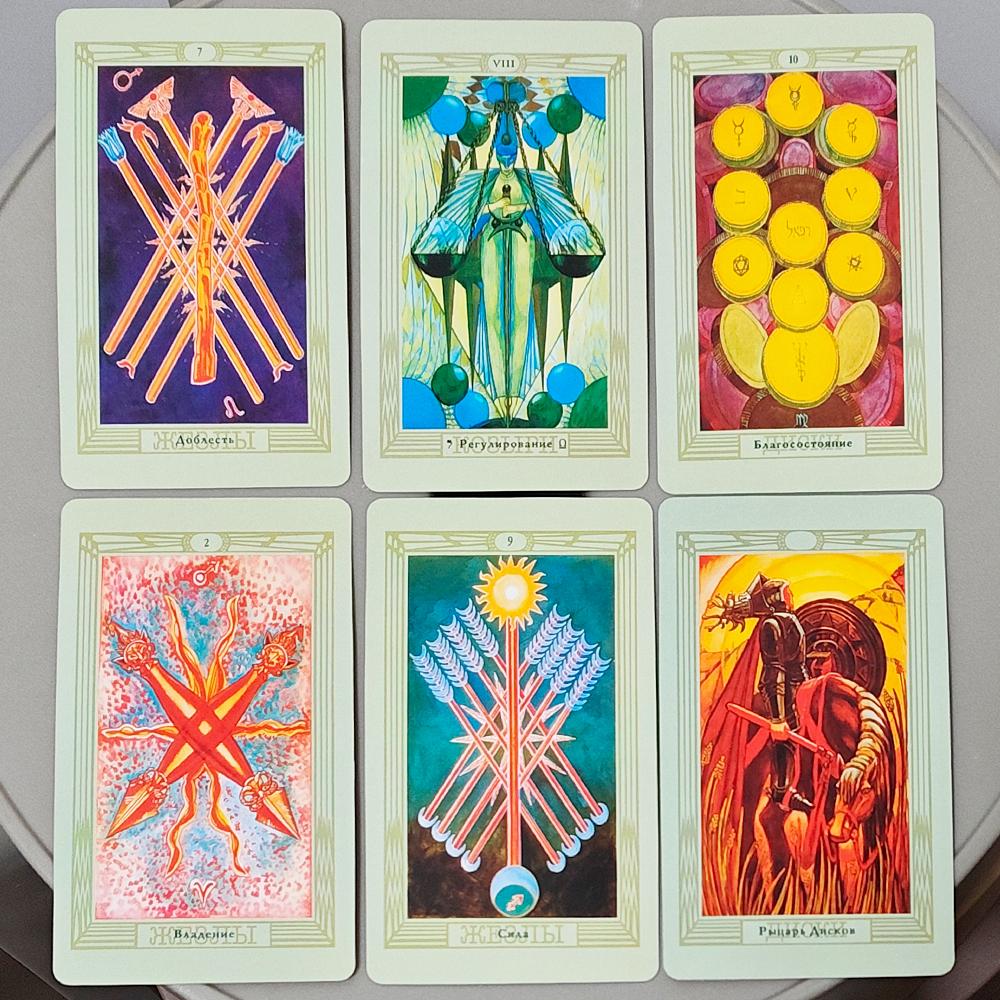 Aleister Crowley Thoth Tarot Deck 78 Tarot Cards 10.3*6cm in Russian Language Divination Oracle Card Set