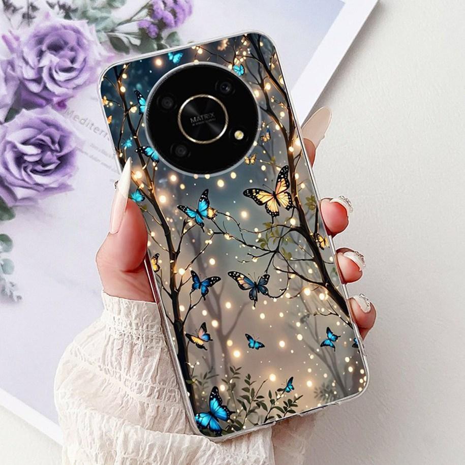 Silicone Case For Honor Magic 4 5 6 Lite Cover Popular Flower Butterfly Soft Slim TPU Back Cover For Honor Magic6 Lite Protector