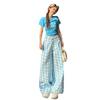 Women's Spring Plaid High-Waist Wide-Leg Pants - Casual, Loose, Floor-Length