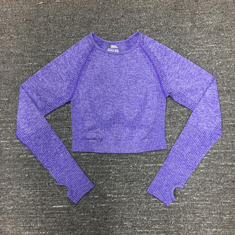 Nahtloser Yogaanzug für Damen: Langärmeliges Punkt-Top & Hochtaillierte Hüfthebende Hose