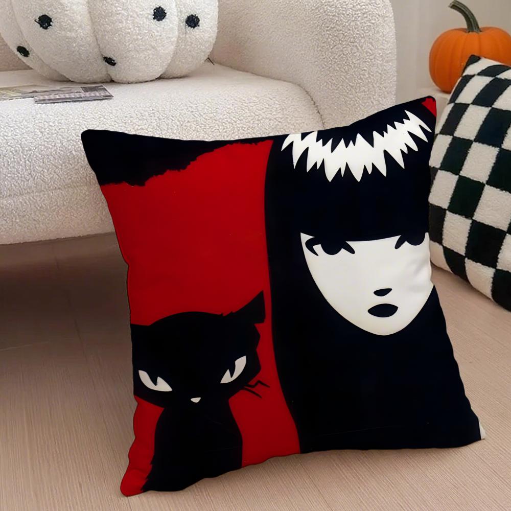 

Mysterious Cool Comic EEmily The Strange Cushion Cover Throw Pillow Cover Hidden Button Durable Polyester Chair Cushion 30X30cm