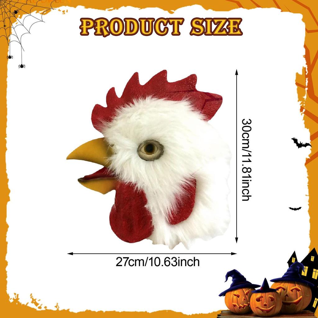 Head Halloween Costume Latex Hilarious Cosplay Animal Bird Cock Headwear for Role Play Christmas