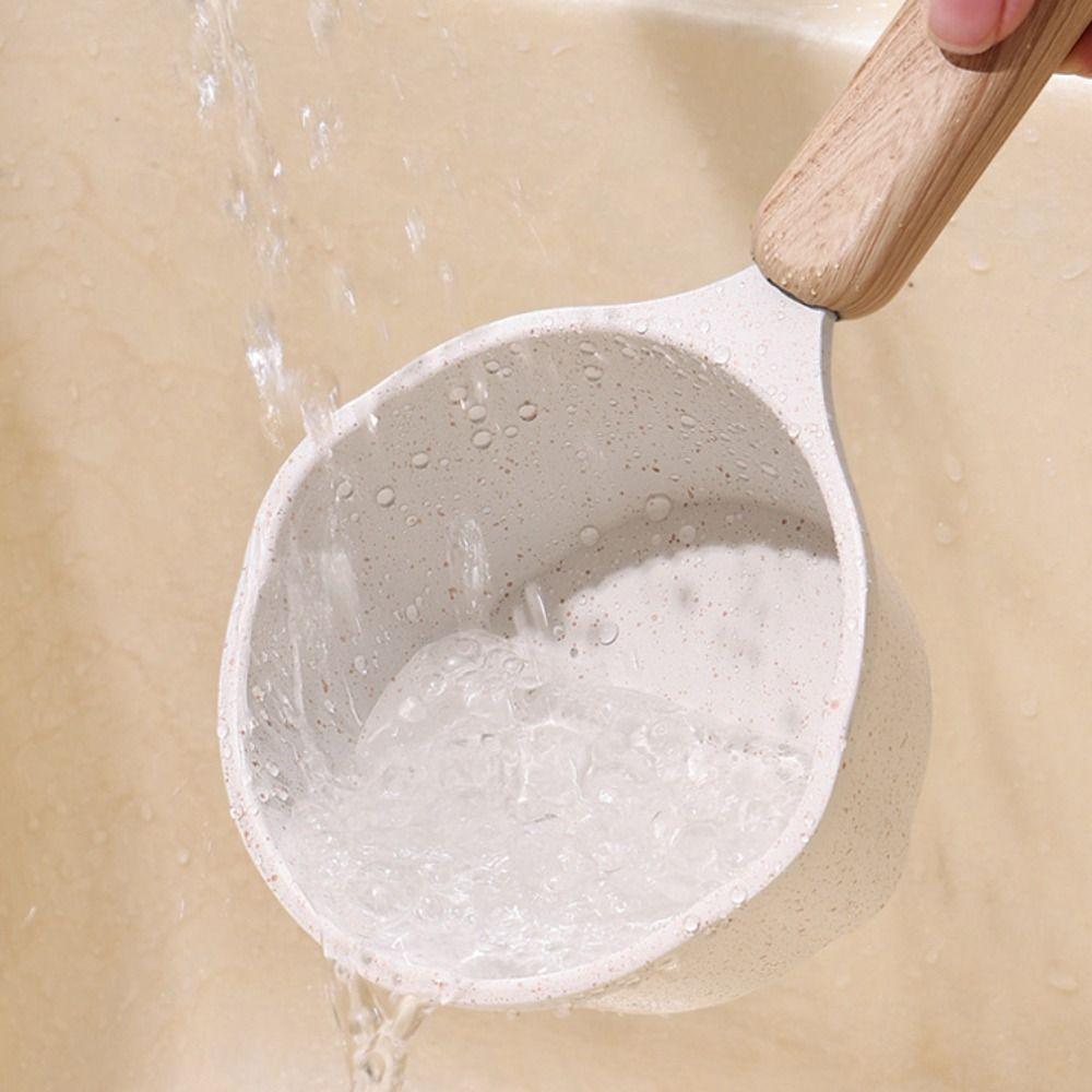 Multifunctional Mini Maifan Stone Skillet with Scale Non-stick Oil Splashing Pot Wood Handle Milk Pot Gas Stove