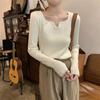Autumn and Winter Women's Bottoming Shirt V-neck Retro Style Temperament Soft Sweater Bottoming Knitwear Long-sleeved Tops
