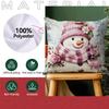 Christmas Pink Snowman Pillowcase Printed Polyester 40/45/50Cm Throw Pillowcover Decor Sofa Cushion Pillowslip Home Decor