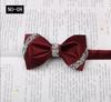 Papillon Diamante Adesivo da Uomo Solido Borgogna Matrimonio Sposo Banchetto Ospite Raso Papillon