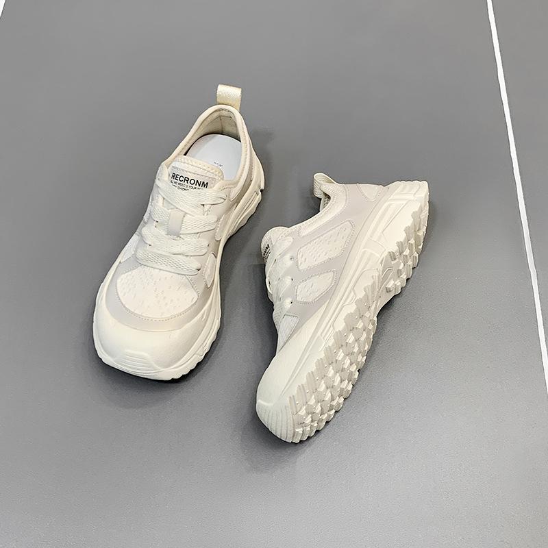 Mesh Casual Shoes Female Summer Round Head Thick Bottom Lightweight Breathable Fashion Hundred Match Sports Single Shoes