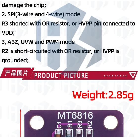 MT6816 high-speed and high-precision magnetic encoder magnetic induction angle measurement sensor module