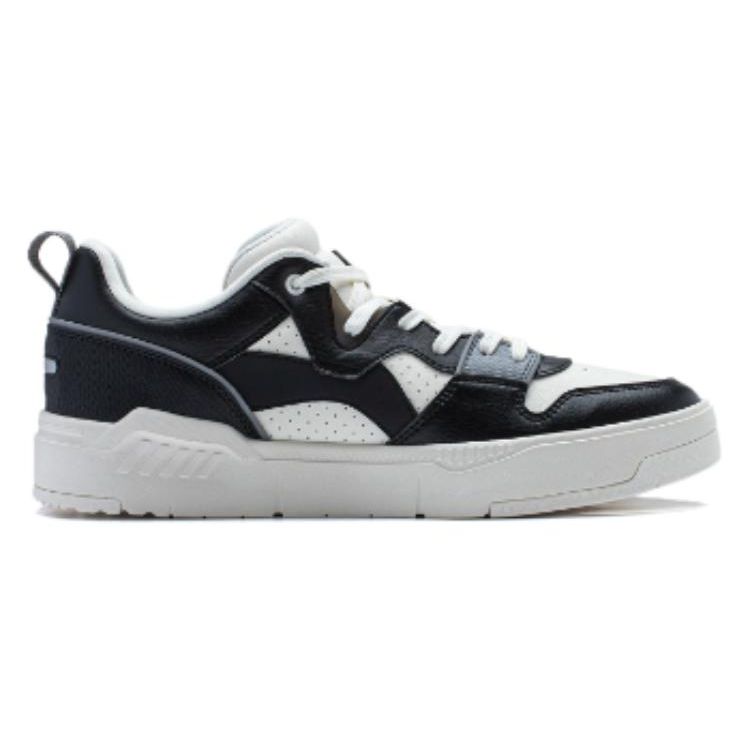 Li Ning Common 80s Comfortable Versatile Lightweight Durable Low-Top Casual Shoes Men sneaker Black White AGCU007-2