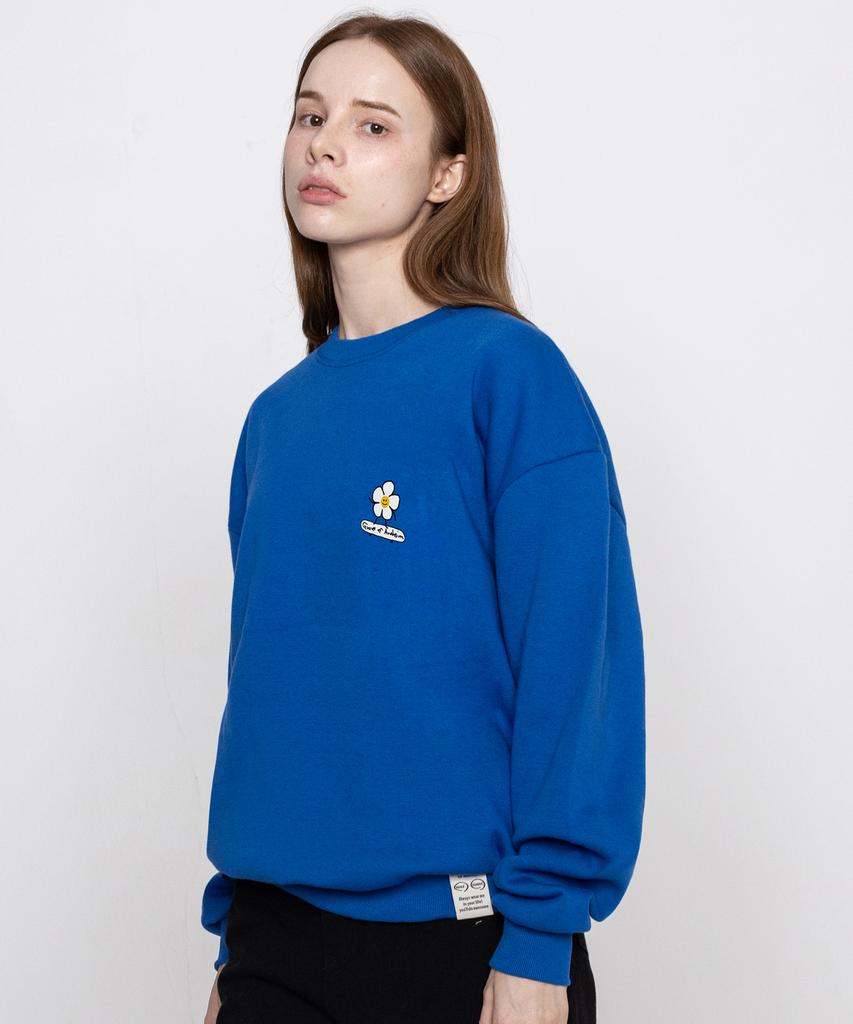 GRAVER [Unisex] Flowerboard Smile Sweatshirt_Cobalt Blue