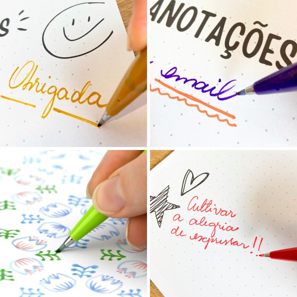 Pentel Fude Touch Sign Fine Pen, Point, Blue-Black Ink, 0.7-1.5mm, SES15C-CA