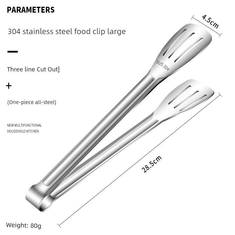304 Stainless Steel Clip Food Clip Fried Steak Pancake Commercial Barbecue Clip Bread Barbecue Food Food-Grabbing Device Kitchen