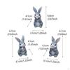 3 Pieces Resin Hare Figurine Indoor Outdoor Bunny Set Cute Statue for Yard, Home,