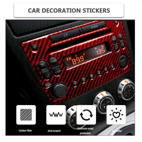 Red Carbon Fiber Interior Central Console CD Cover Trim For Nissan 350Z 2006-09