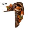 Christmas Classroom Decoration Woodland Chipmunk Door Topper, Resin Tree Hollow Corner Decor with Oak Festive Wooden Ornament Leaves, Cute Forest
