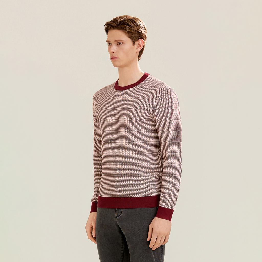 FERRAROMILANO Striped Round Knit D/Red (Am0Gtsr15178)