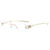 New sunglasses, simple casual frameless sunglasses, high-end glasses, men's and women's street photography, and trendy sunglasses