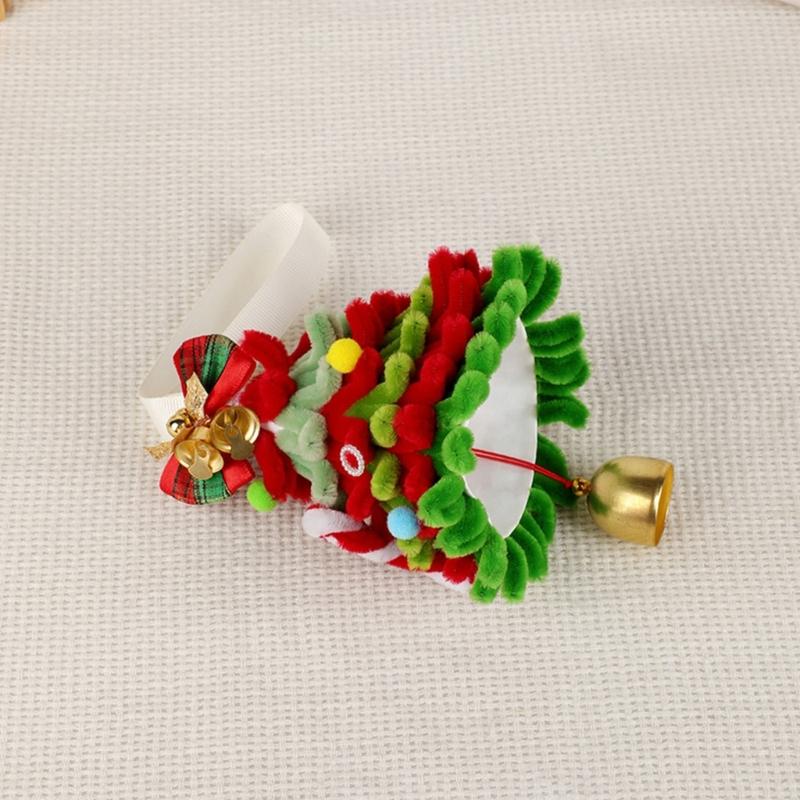Holiday Tree Decors Ornament, Soft Plush Christmas Tree Hanging Accent With Fabric Loop for Indoor Window and Tree Display