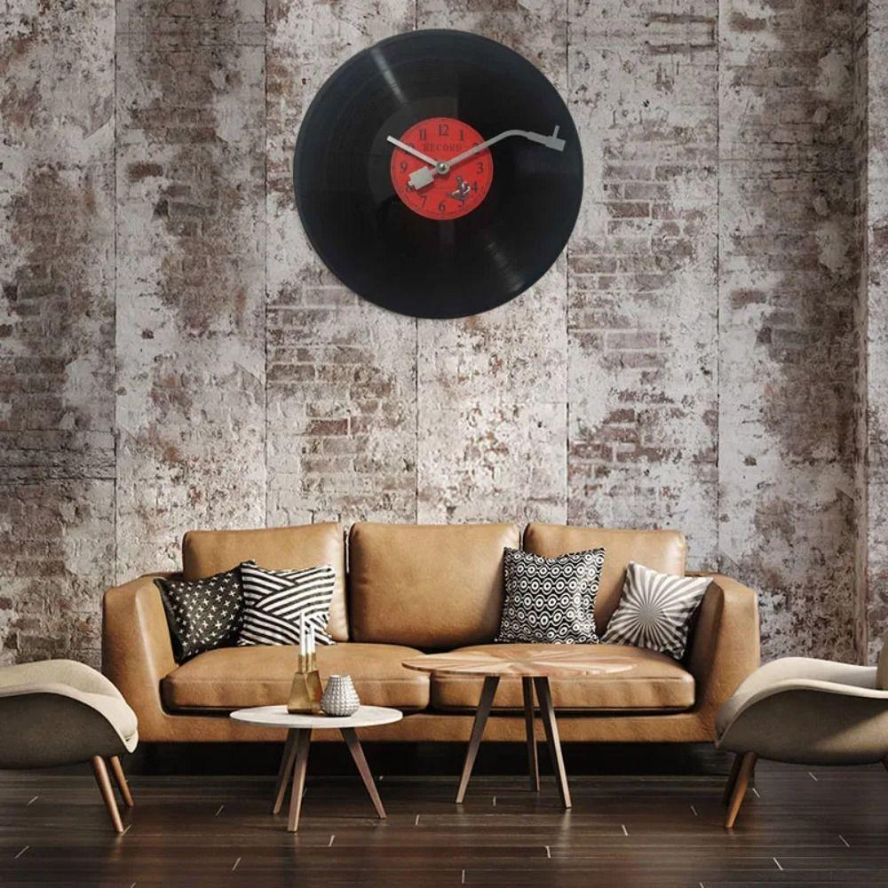 Ultra-Quiet Vinyl Record Wall Clock Vintage Music Decor Household Wall Clock Gift