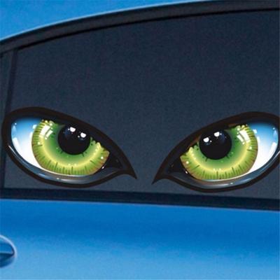 2Pcs Car Stickers 3D Stereo Reflective Cat Eyes Car Sticker Creative Rearview Mirror Sticker Decals Universal Eyes Stickers