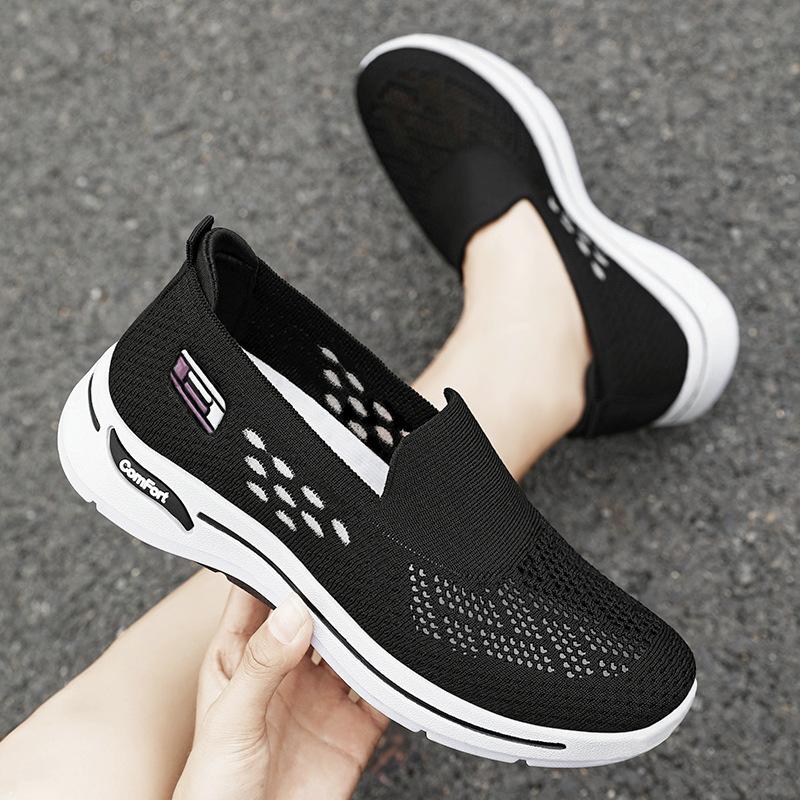 Mom Shoes Mesh Shoes Women Middle Aged Walking Shoes Breathable Versatile Casual Single Shoes Cloth Shoes Casual Soft Walking All Day Sneakers