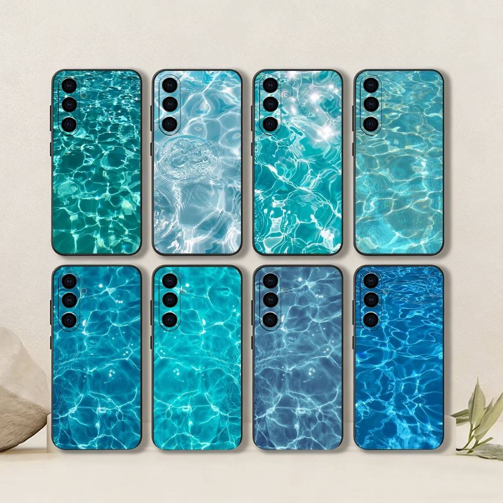 The Patterns of Seawater Phone Case For Samsung Galaxy A73,A72,A71,A70,A53,A52,A51,Soft Silicone Black Cover