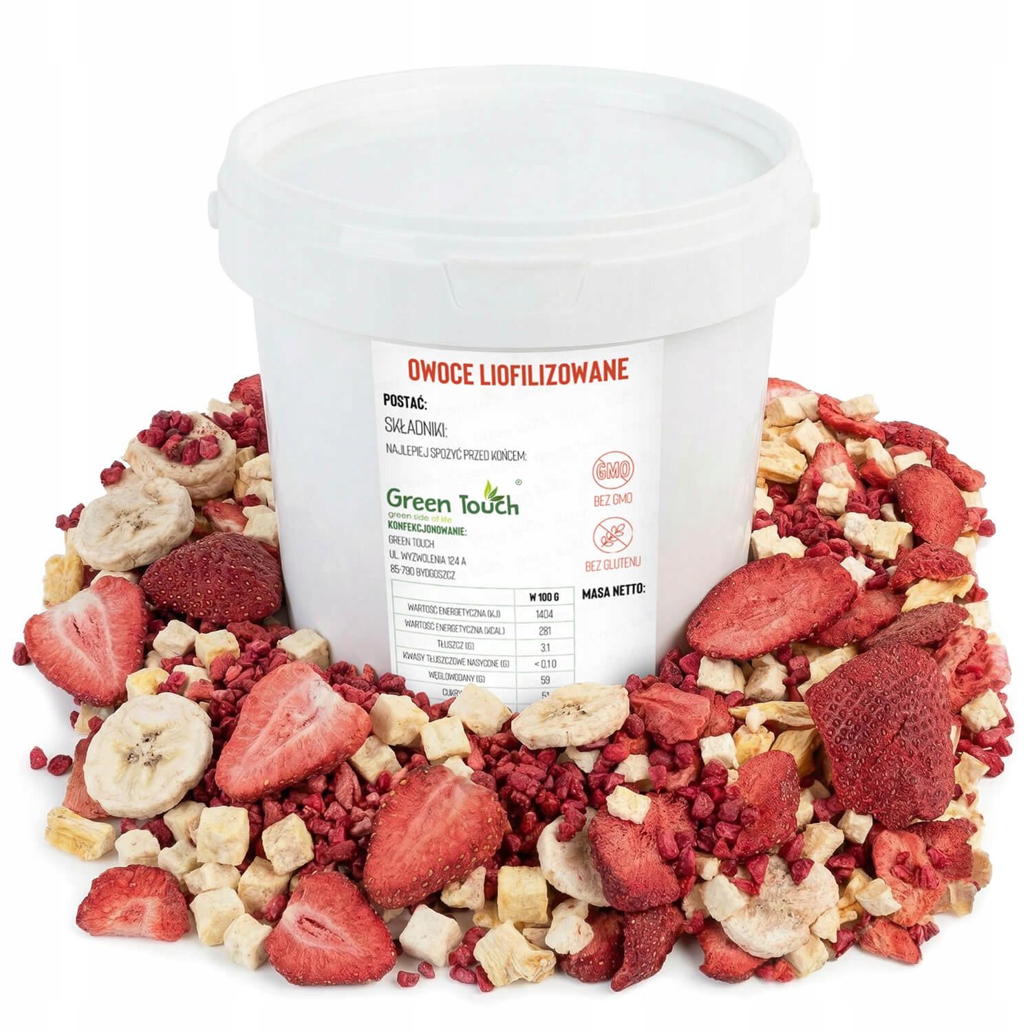Fruits Lyophilisés Ensemble Mix Fraise Framboise Banane Ananas Pomme 100 G