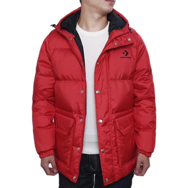 Converse Down Jackets Men's Red Hooded Moderate Other 10006880-A03