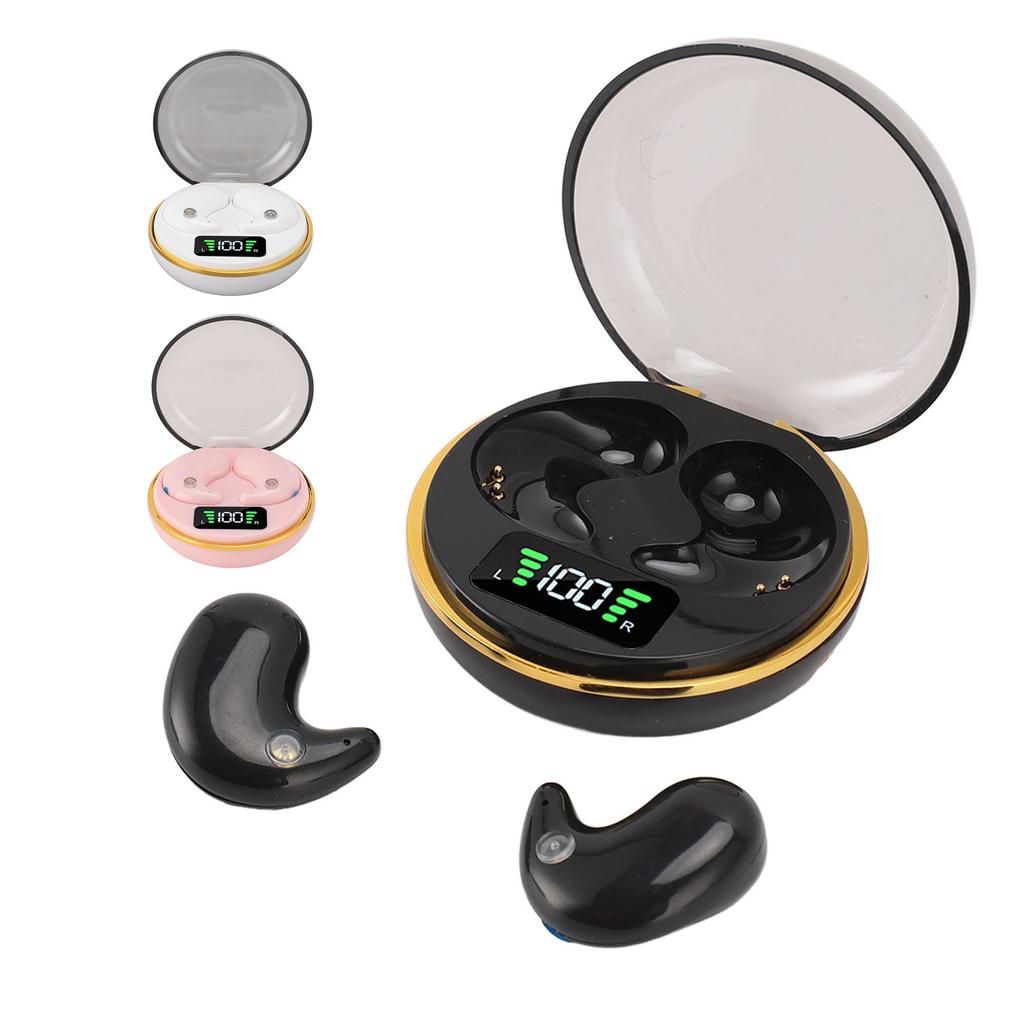 Bluetooth Earbuds with Digital Display Charging Case Stereo Wireless Earphones for Sleep Work Music