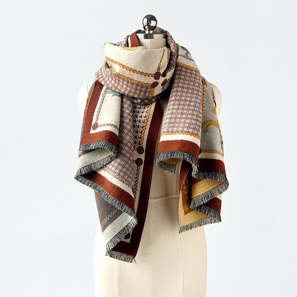 Fashion style big shawl autumn and winter women wool scarf warm shawl simple versatile thickened scarf