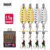 Kingdom FLY LURE SET 4pcs/box Long Casting Metal Spinner Spoon Jigs Fishing Lures 1.5g 2.2g 3g 3.2g 4.5g 5g Sequins Bait