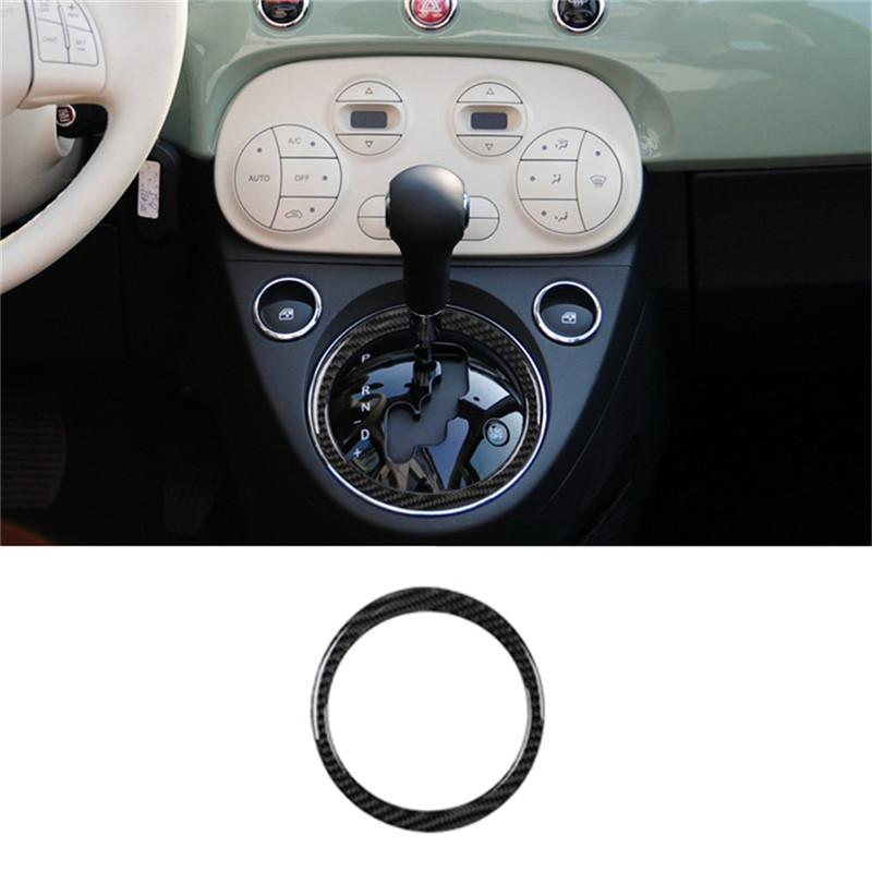 Black Car Interior Decoration Protection Carbon Fiber Sticker For Fiat 500 2012-2015 With Navigation System