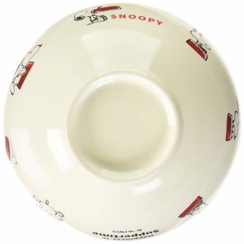 PEANUTS Snoopy "Happiness Is Suppertime" Lacquered Rice Bowl, Diameter 10.4cm, White, Product Number 606550