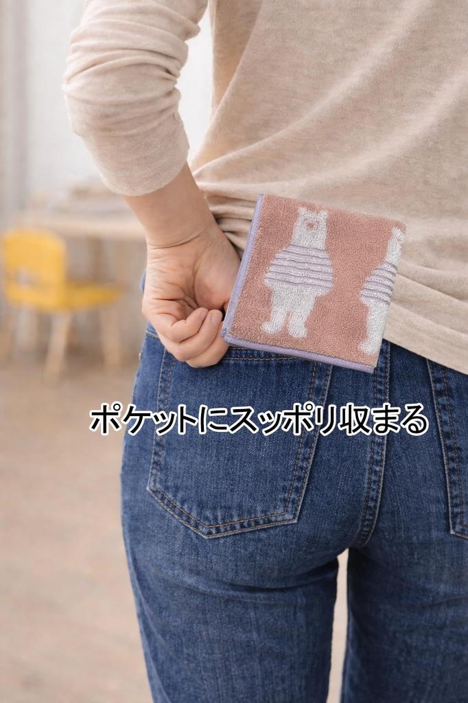 Imabari Towel Set of Border Bear Blue Made in Shankar Pocket Just for Children Nursery Animal Bear Handkerchiefs, 2, Pattern, & Pink, 25x25cm, Japan,