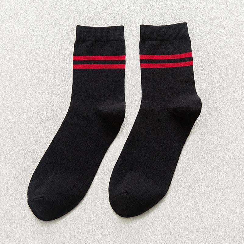 

1 пара осенне-зимних мужских носков до щиколотки с полосатыми манжетами, хлопковые короткие носки, спортивные, удобные носки Harajuku для мужчин, 5 цветов на выбор 2 PAIRS(EU 37-42)