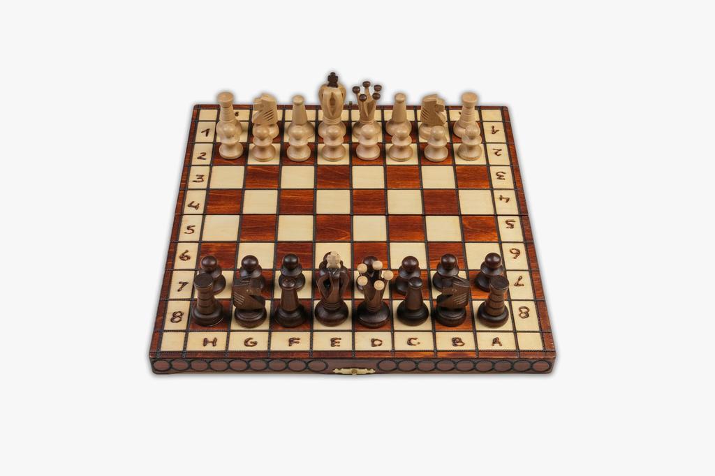 Wegiel Wooden Chess Set Chess Board Set ROYAL 30 Chess Board Poland Genuine Product (Royal 30)