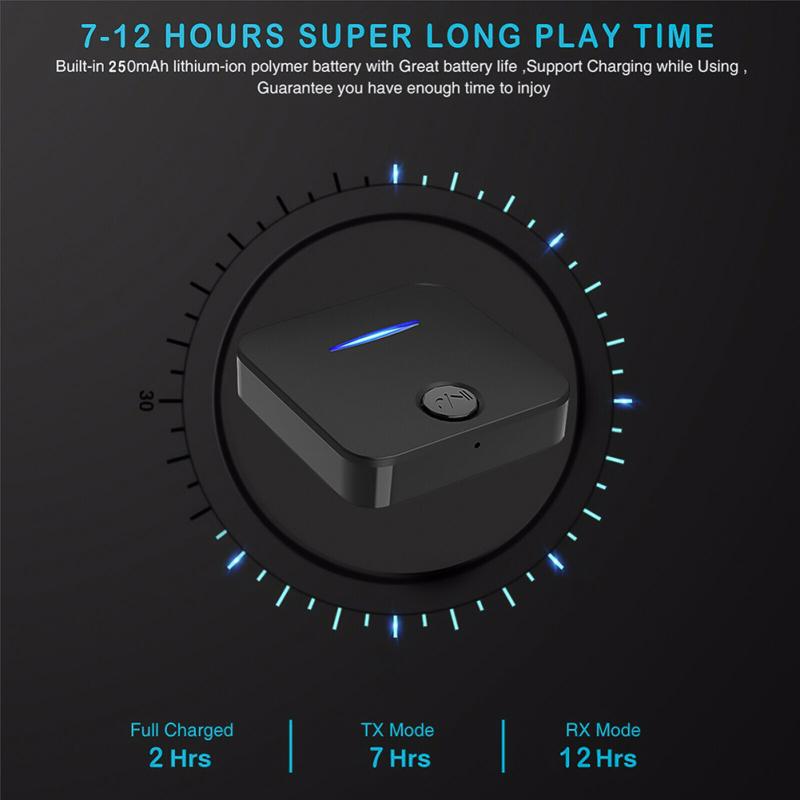 2-in-1 Bluetooth 5,0 Empfänger Sender Tv Home Stereo A2dp 3,5mm Aux Audio Wireless