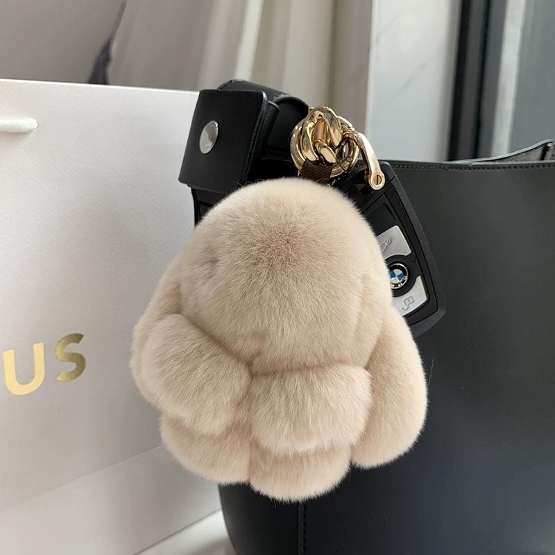 

Кулон из меха кролика рекс, милый мертвый кулон в виде кролика, подвеска для сумки, брелок для автомобиля